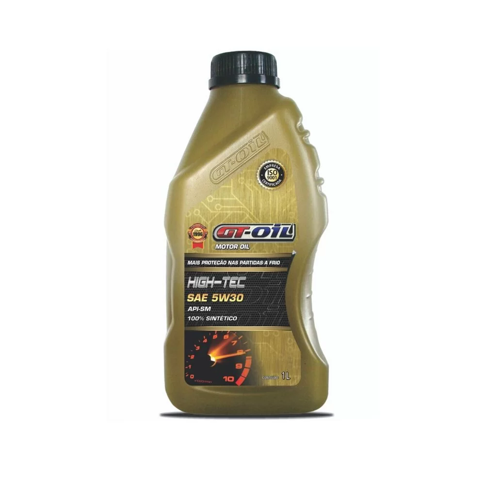 LUBRIFICANTE DE MOTOR HIGH TECH 5W30 SM SINTÉTICO 12X1 - GT OIL - GT28012