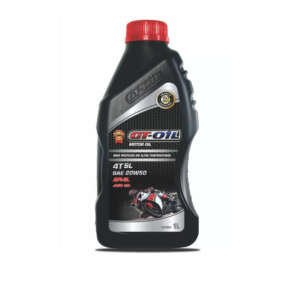 LUBRIFICANTE DE MOTOR 4 TEMPOS 4TSL 20W50 LINHA MOTO 24X1 - GT OIL - GT66024