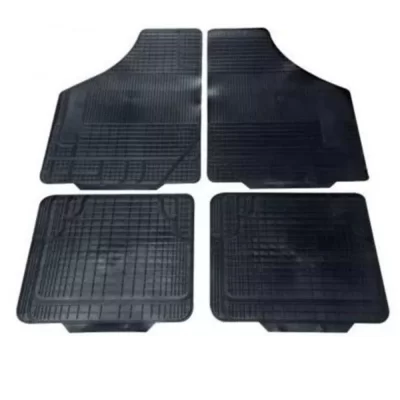 JOGO DE TAPETE AUTOMOTIVO BORRACHA FLEXÍVEL UNIVERSAL MODELO B PRETO COM TEXTURA ANTIDERRAPANTE 4 PEÇAS - FRISART 80006
