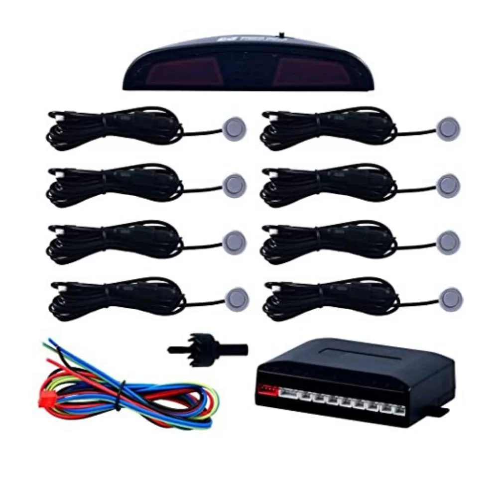 SENSOR DE ESTACIONAMENTO prata UNIVERSAL 8 PONTOS COM TELA LCD 18,5MM - TIGER TG1307002