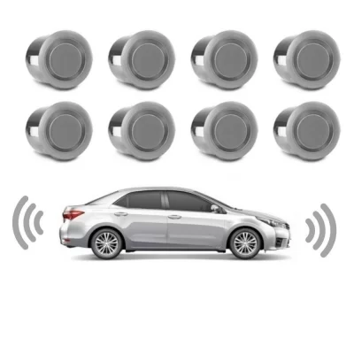 SENSOR DE ESTACIONAMENTO prata UNIVERSAL 8 PONTOS COM TELA LCD 18,5MM - TIGER TG1307002
