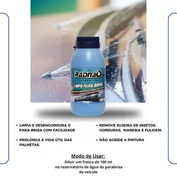 Limpa Parabrisa Vidros Carro 100ml Detergente Limpador 2 Unidades