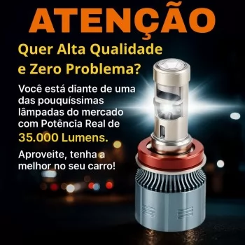 LAMPADA H-11 MINI PROJETOR LED 85W 12V 6000K 35000LM