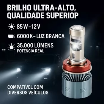LAMPADA H-11 MINI PROJETOR LED 85W 12V 6000K 35000LM