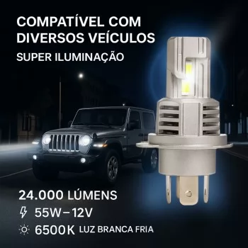 LAMPADA H-4 MINI LED HEADLIGHT 55W 12V 6500K 24000LM