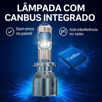 LAMPADA H-7 MINI PROJETOR LED 85W 12V 6000K 35000LM