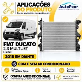 RADIADOR FIAT DUCATO 2.3 MULTIJET DIESEL 2018/... MANUAL C/ E S/ AR